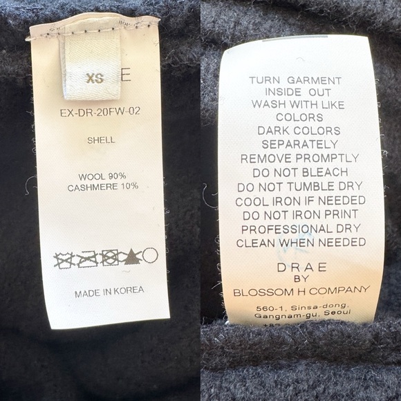 DRAE • Asymmetrical Wool Rib Knit Dress in Black - Picture 10 of 11